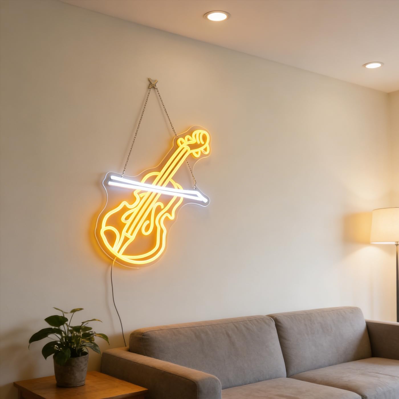 Violin LED Neon Sign, Music Player Neon Signs, Music Instrument Wall Room Bedroom Game Room Art Decor, Violin Enthusiasts Artist Neon Light Wall Art Christmas Birthday Gift