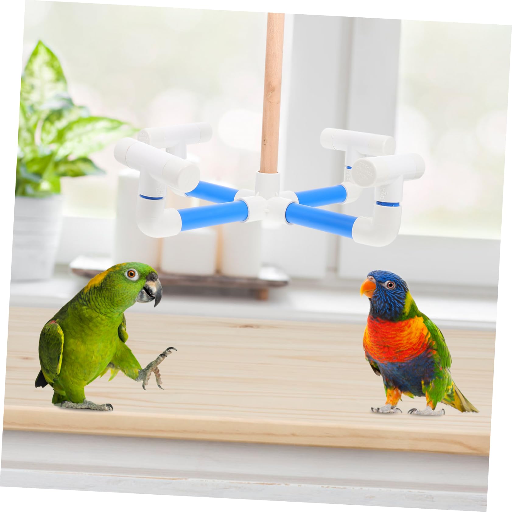DOITOOL Juguete Giratorio para Pájaros, 1 Pieza de Madera y Plástico | Loro y Ave, Uso en Jaula o Parque, Ayuda al Ejercicio de Trepa, Formato Interactivo