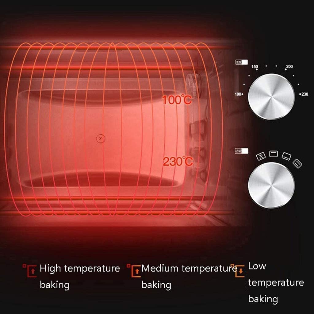 Forno da 26 Litri, tostapane da appoggio a convezione, Timer controllabile dalla Temperatura del Forno, 3 modalità di Riscaldamento, Cottura Multifunzione per Uso Domestico, Torta, Forno Ele