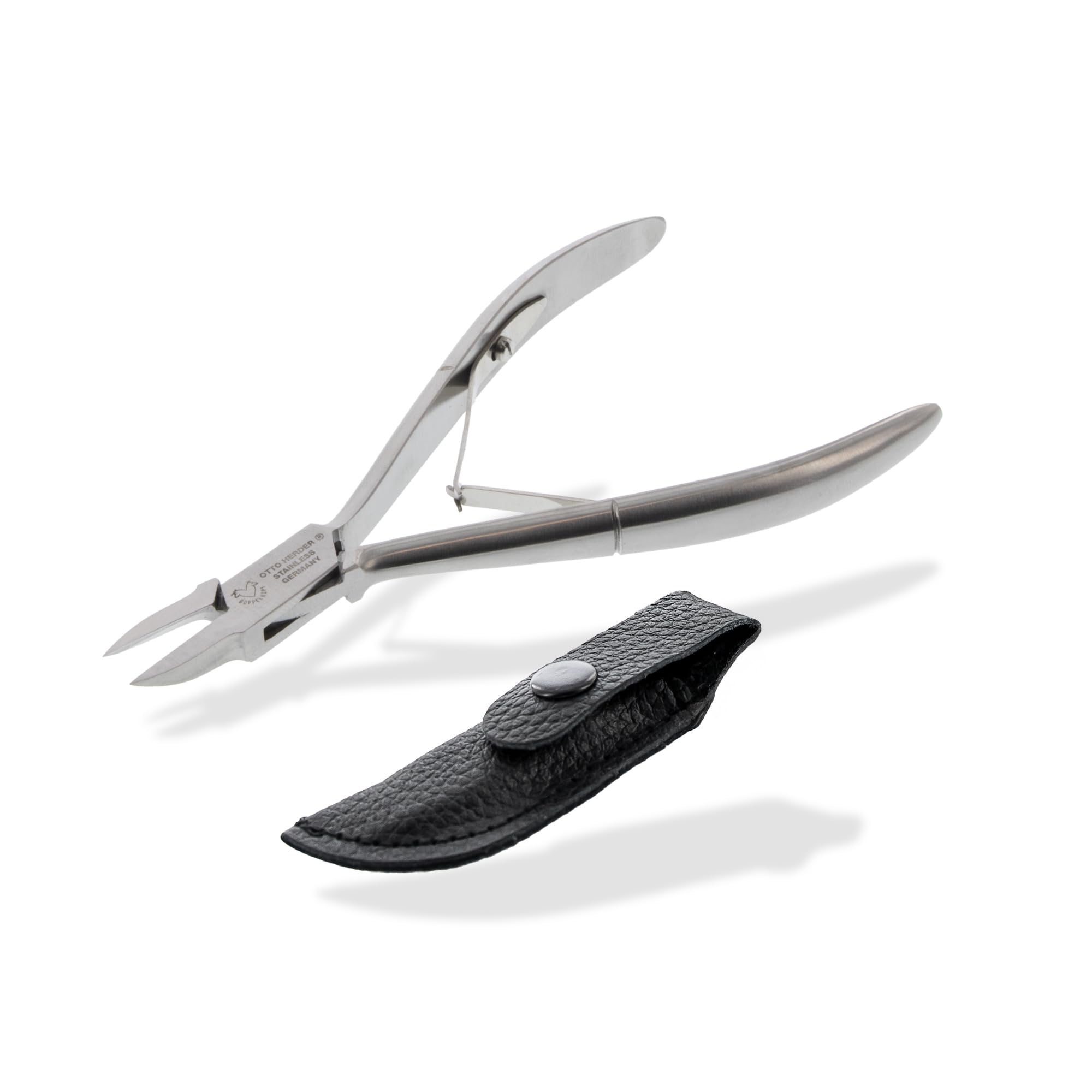 Otto Herder Manicure Fußnagelschere aus rostfreiem Edelstahl, Nagelzange 13cm, ideal zur Behandlung von eingewachsenen Zehennägeln, mit Doppelfeder