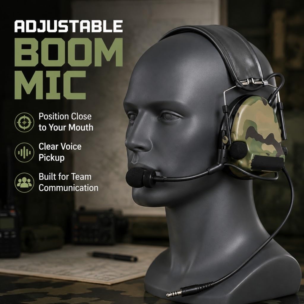 Auriculares Tácticos De Camuflaje C2, Auriculares Electrónicos De Silicona