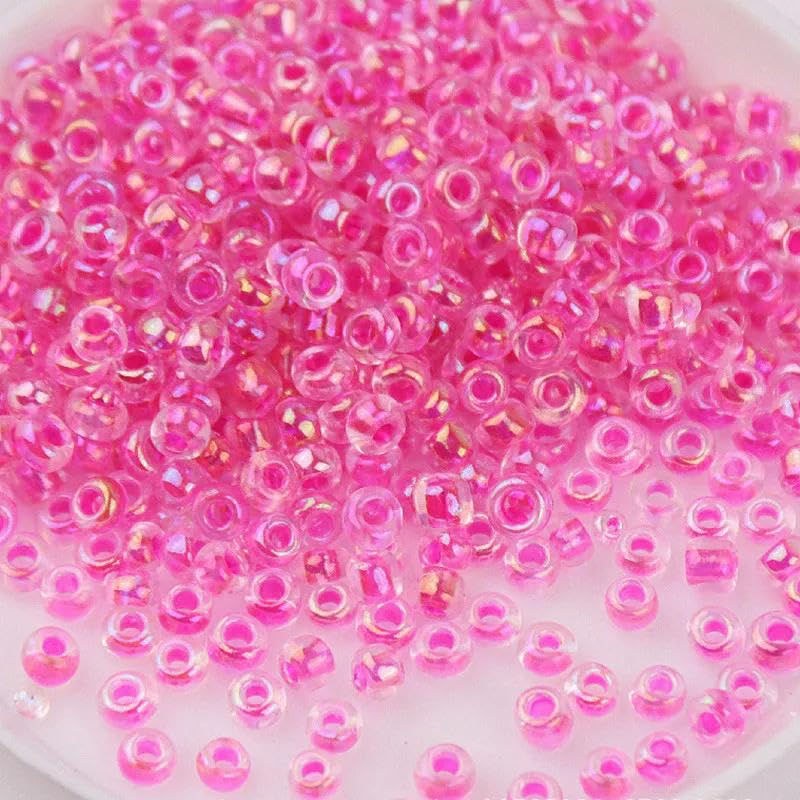 Szklane koraliki z nasionami małe koraliki 1,5-4 mm szklane koraliki ryżowe magiczny kolor przezroczyste imitacja kolorów rozproszone koraliki DIY koraliki akcesoria z frędzlami