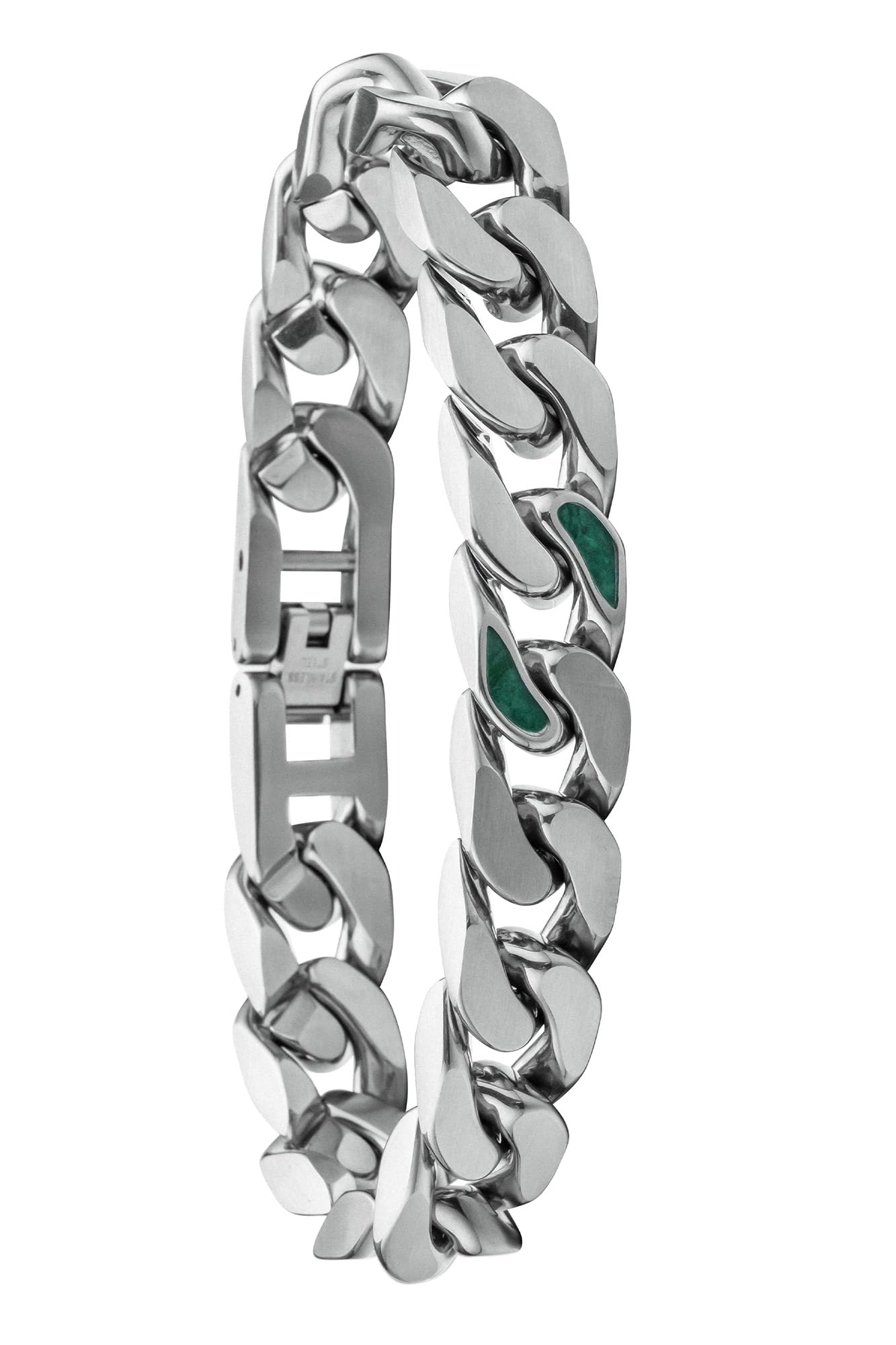 HOLZKERN Herrenarmband Edelstahl Bodyguards Türkis/Silberfarben