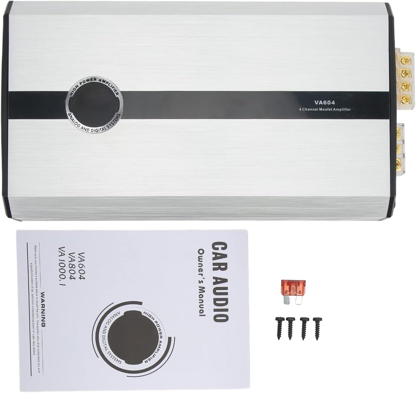 Car Amplifier 4 Channel High Power Bridgeable Universal Auto Audio System Metal 60W RMSx4CH 90W RMSx4CH 180W RMSx2CH for Car Speakers Stereo Sound System