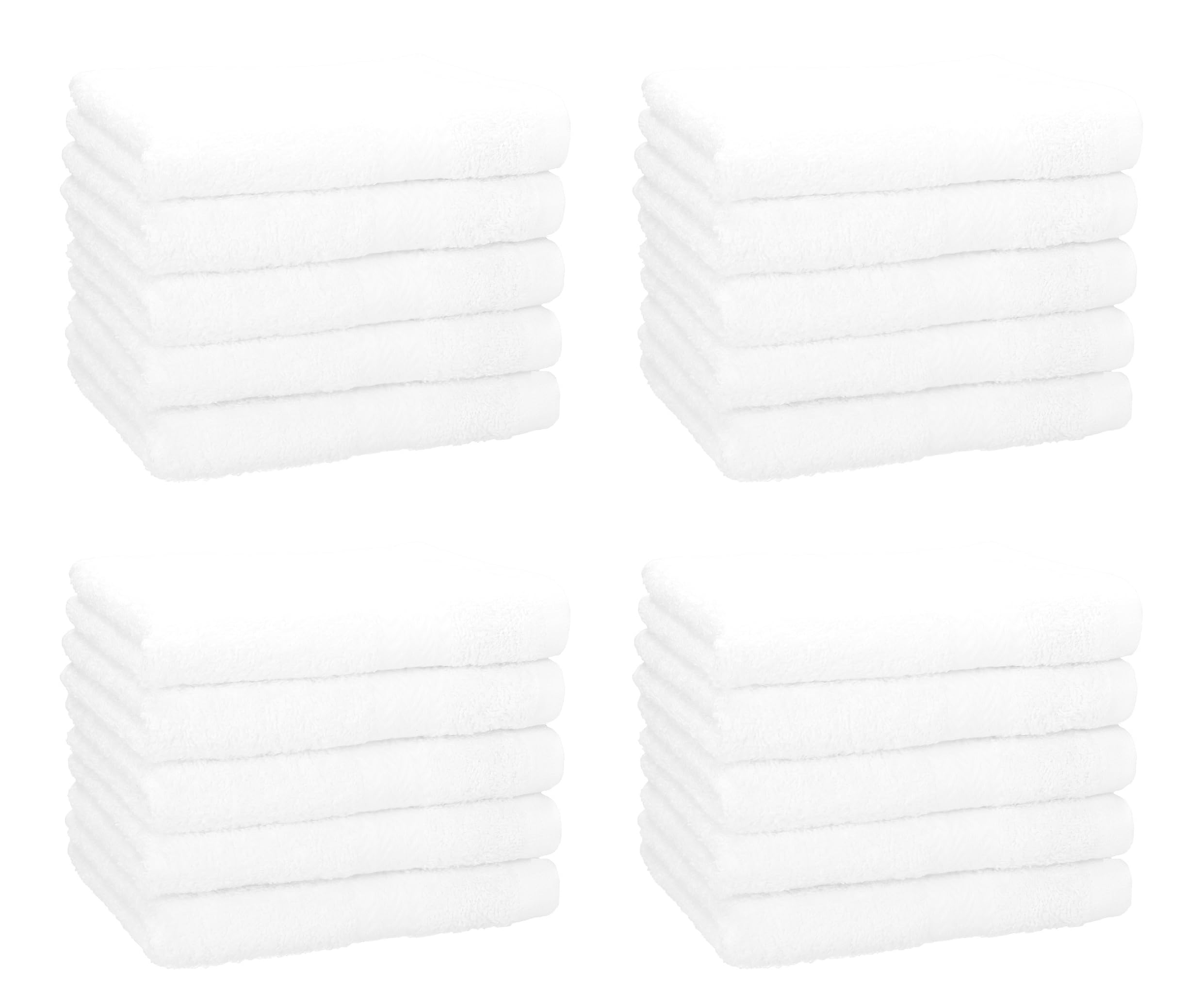 Betz 20 Stück Gästehandtücher Premium 100% Baumwolle Gästetuch-Set 30x50 cm Farbe weiß