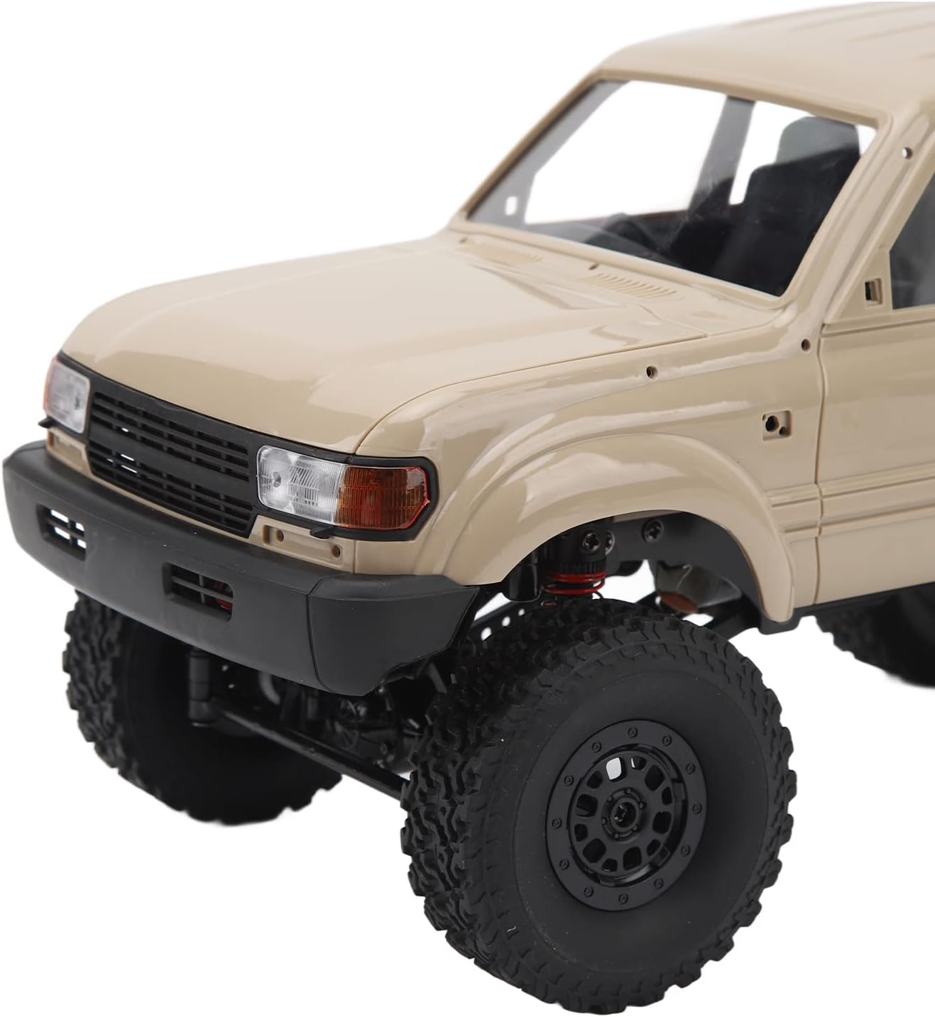 Naroote RC Crawler, 500mAh 2.4GHz 1/16 Full Scale Indoor RC Truck Vehicle (Khaki)