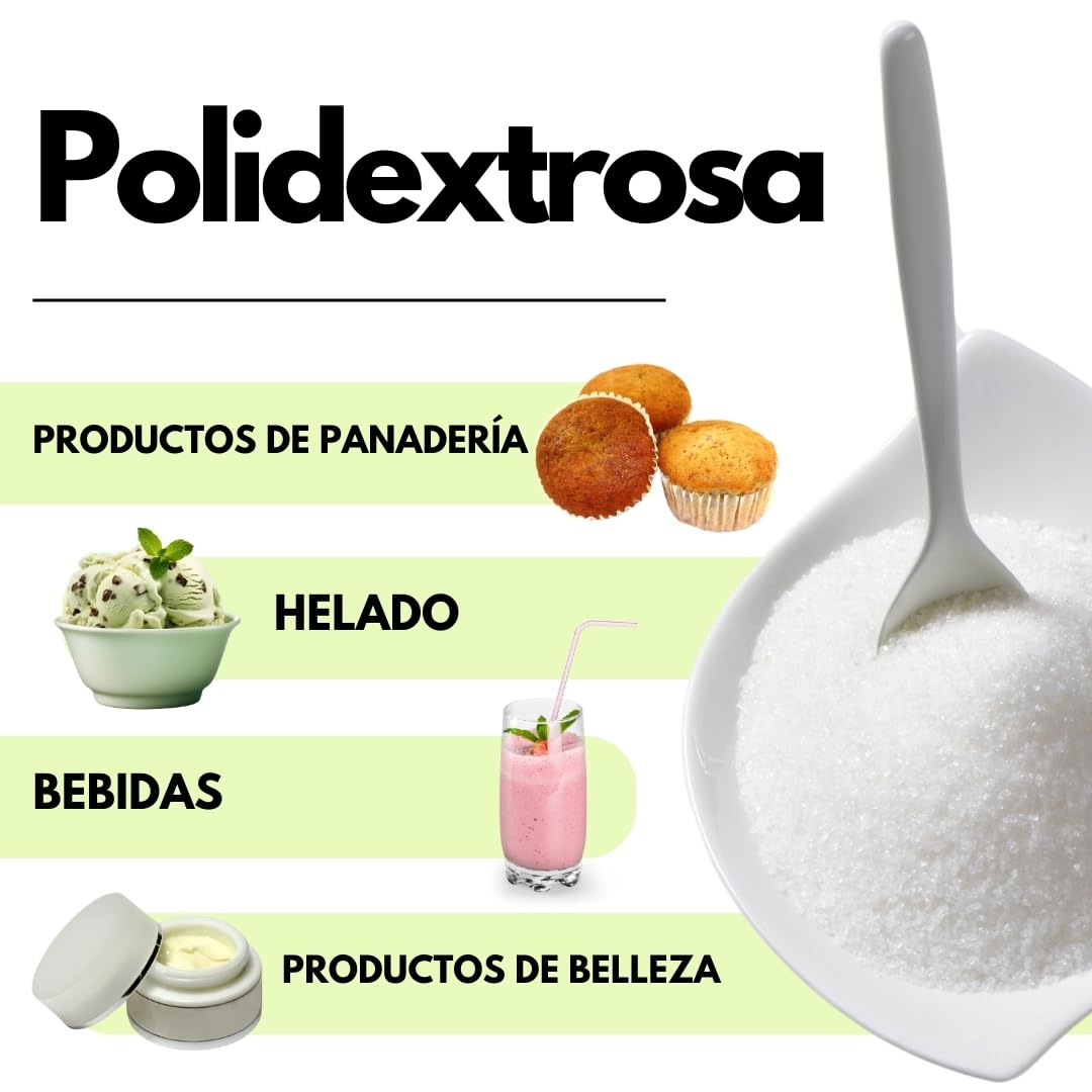 SaporePuro Polidextrosa en polvo 1 kg – Fibra alimentaria soluble – Bajo en calorías, espesante y estabilizante, ideal para helados, postres, productos de repostería y bebidas