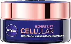 NIVEA Creme Facial Antissinais Cellular Lift Noite 50ml - Creme facial antissinais com bakuchiol puro, ativo revolucionário estimula a produção de colágeno e promove Regeneração Celular Noturna