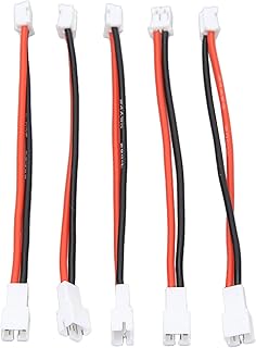 5Pcs RC Adapter Cable,PH2.0 2P Male to PH2.0 2P Female Cable Battery Adapter Cable for Axial SCX24 1/24 RC Crawler 3.6in