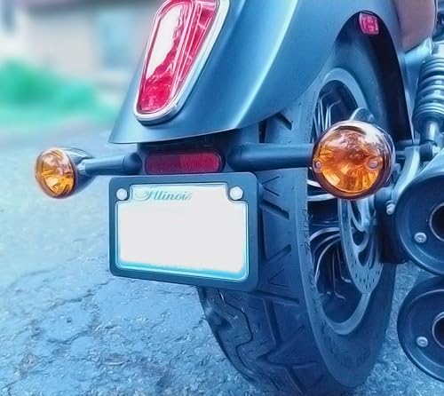 Miniatura 4 de Custom Combos 92776 Combo de armazón y protección para placa de vehículo irrompible y transparente para motocicleta con armazón negro