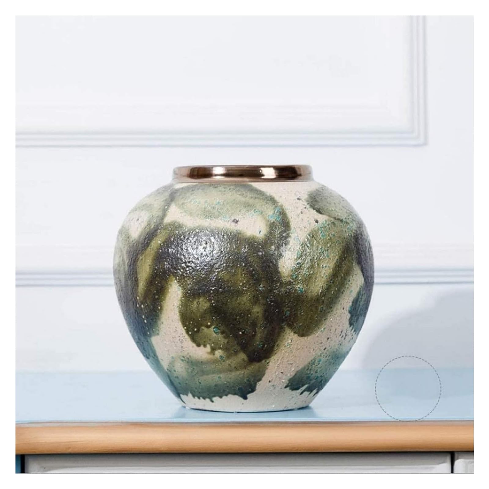 asdchZen Vase Ceramic Vase Chinese Style Ink Painting Vase 3 Pieces Set Gift Crafts Ornaments Handmade High Temperature Firing