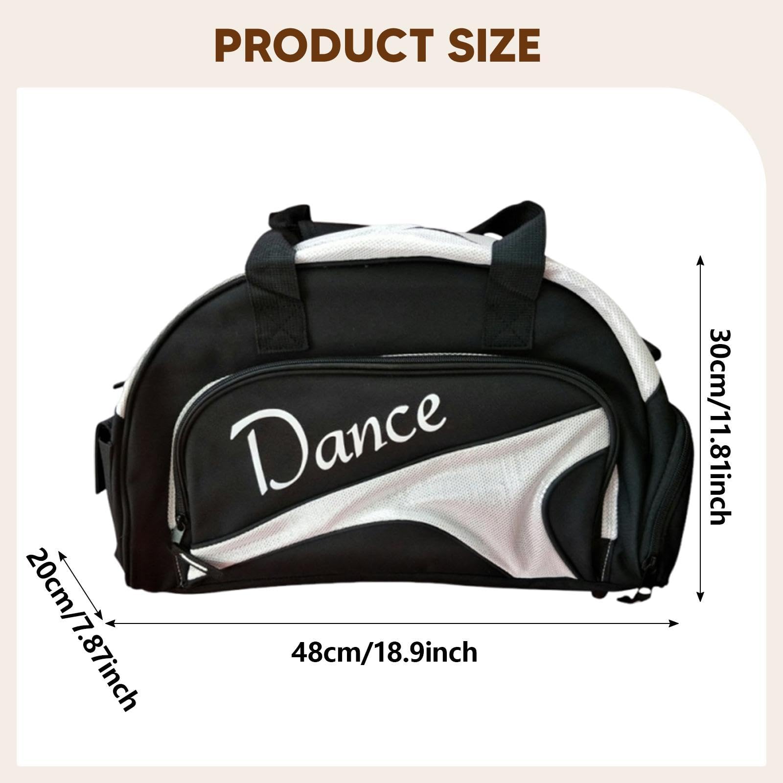 Gralara Tanz Reisetasche mit Schuhfach, Damen Sporttasche für Camping, Tanzen,