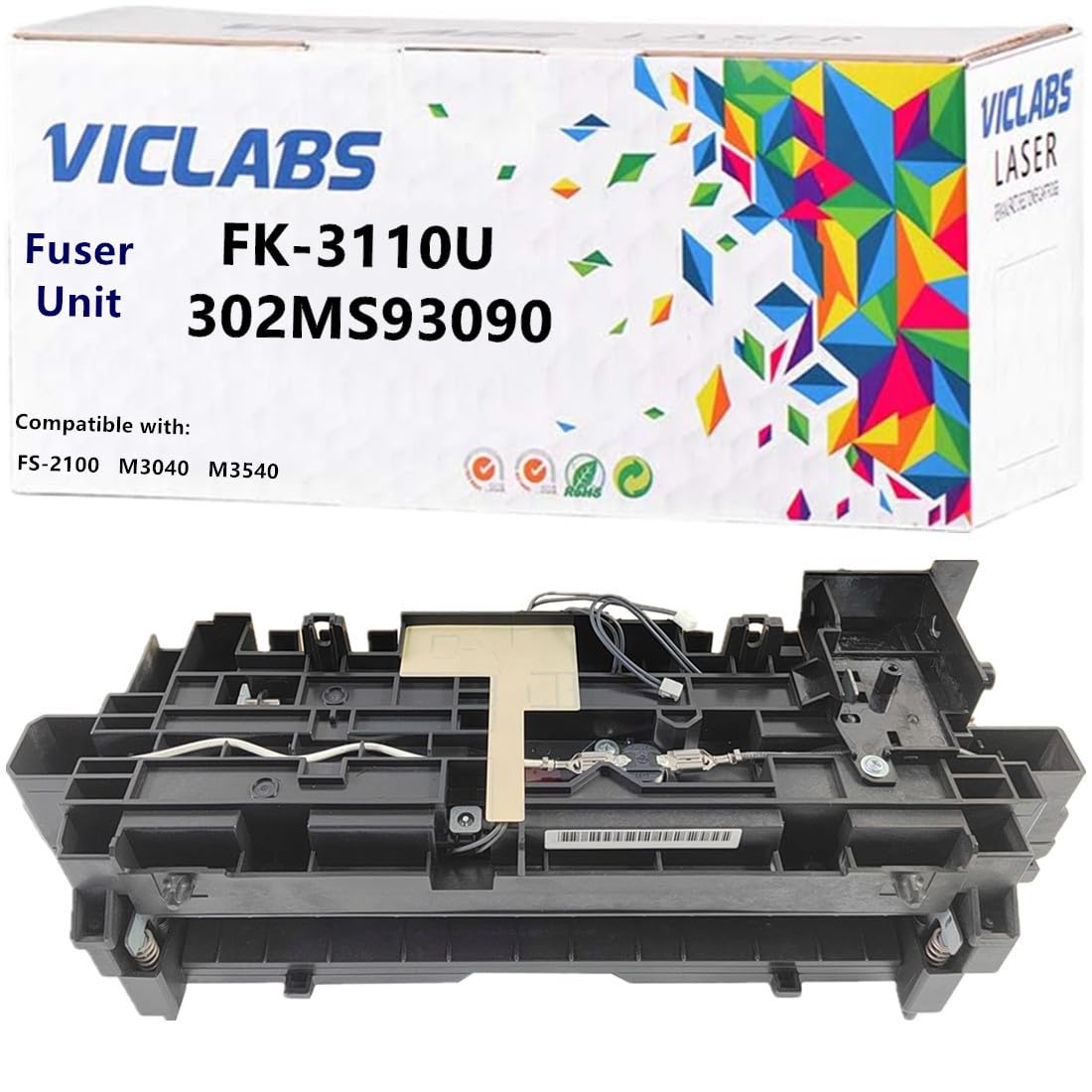 VicLabs FK-3110U 302MS93090 fuser Unit Replacement for Kyocera FK-3110U 302MS93090 302MS93091 302MS93092 302MS93093 fuser Unit for use in Kyocera FS-2100 ECOSYS M3040 M3540 Printers,110V (1- Pack )