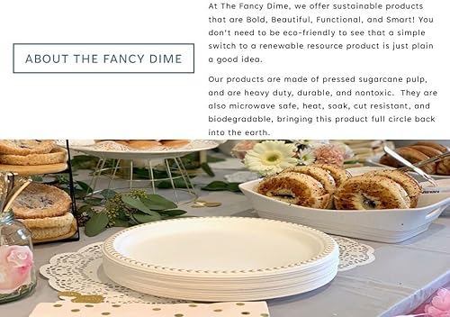 Miniatura 5 de Plato desechable platos de papel compostables resistentes y ecológicos (50 unidades), plato de bagazo de caña de azúcar sin árbol con plato de