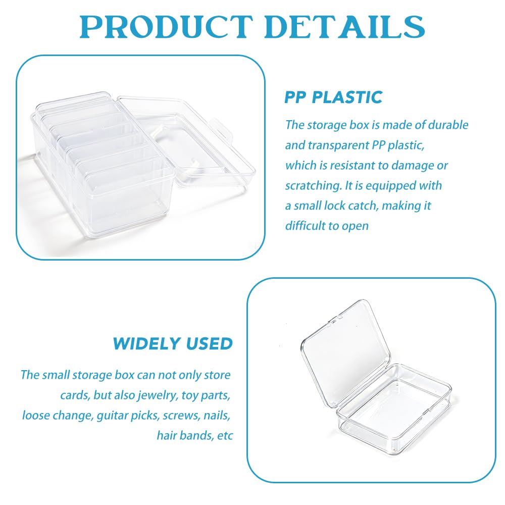 Spielkartenbox Transparent 16 Stück Kartenbox Leere mit Deckel Kunststoff Spielkarten Etui Aufbewahrung Plastikbox Leere für Kartenspiel Sammelkarten mit 24 Etiketten Aufkleber