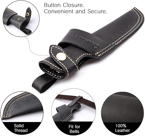 Vista 18 de Gentlestache Funda horizontal para cuchillo, EDC Compact Draw Holster en negro