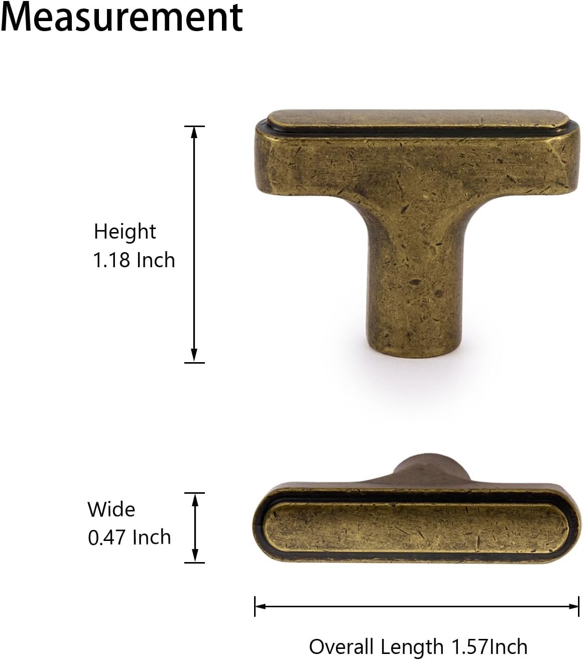 Lardmon 10 Pack Antique Brass Cabinet Knobs Rectangle Drawer Knobs Modern Single Hole Cabinet Pulls Solid Cabinet Handles Drawer Pulls Heavy Duty Kitchen Cabinet Hardware for Dresser Cupboard Wardrobe