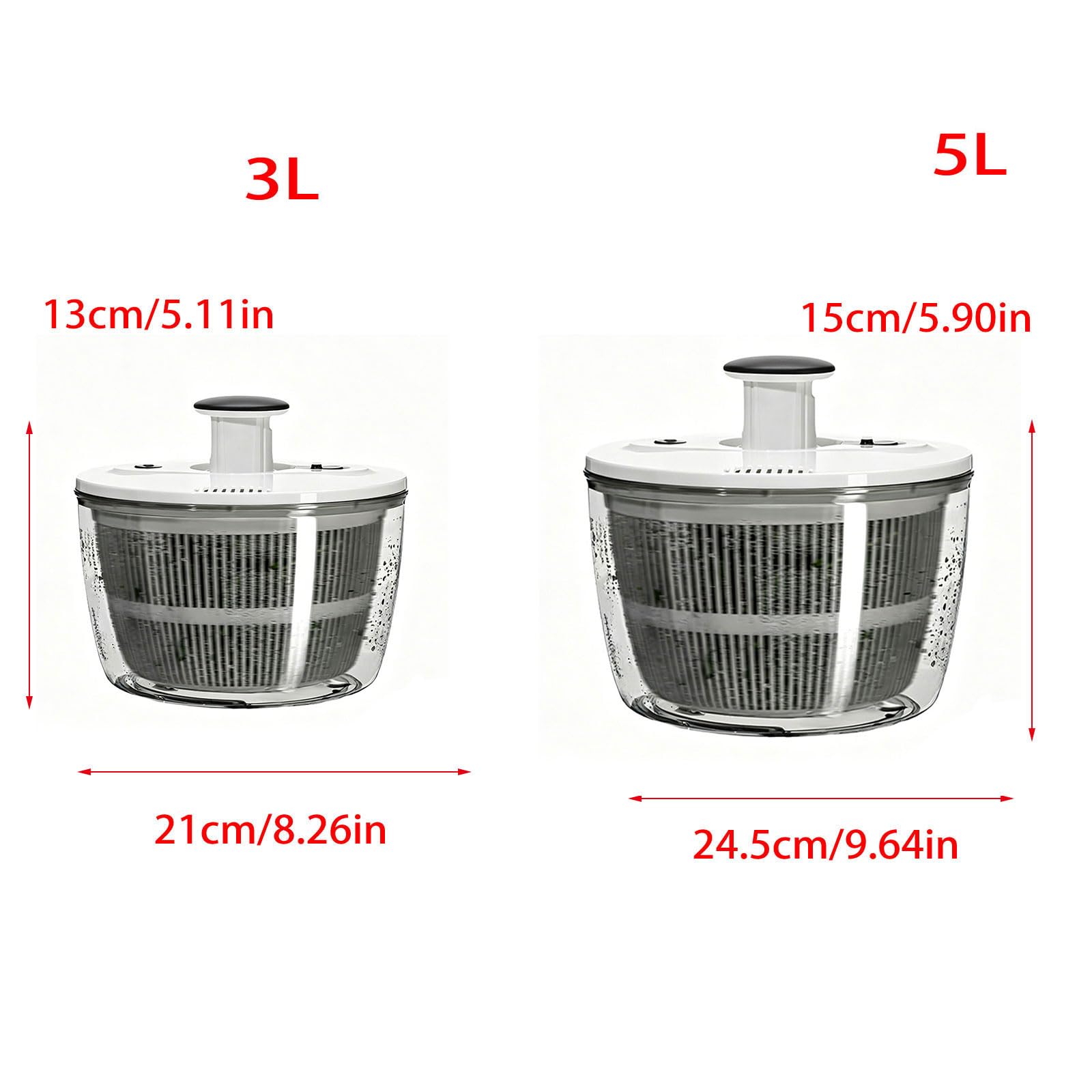 Asciugatrice per insalata, tecnologia rapida, struttura in plastica per una rimozione efficiente dell'acqua, interfacce facili da usare, trucioli di verdure per la cucina domestica