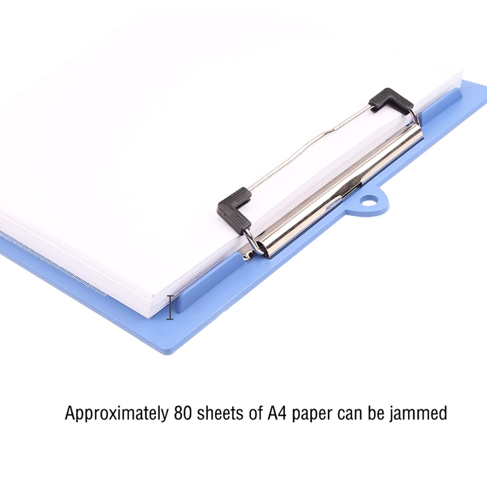 Dokumententasche Kunststoff-Klemmbretter (5er-Set) Multi-Pack-Zwischenablage (farbig) starken 12,5 x 8,6 Zoll Hält 80 Blätter A5 Binder mit hängendem Loch für Dokumente Organisieren(Schwarz)