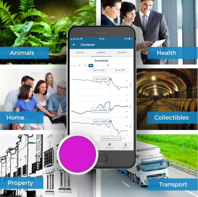 Miniatura 2 de Tempo Disc Termómetro inalámbrico, higrómetro, presión barométrica y sensor de punto de rocío Beacon y registrador de datos con monitoreo en