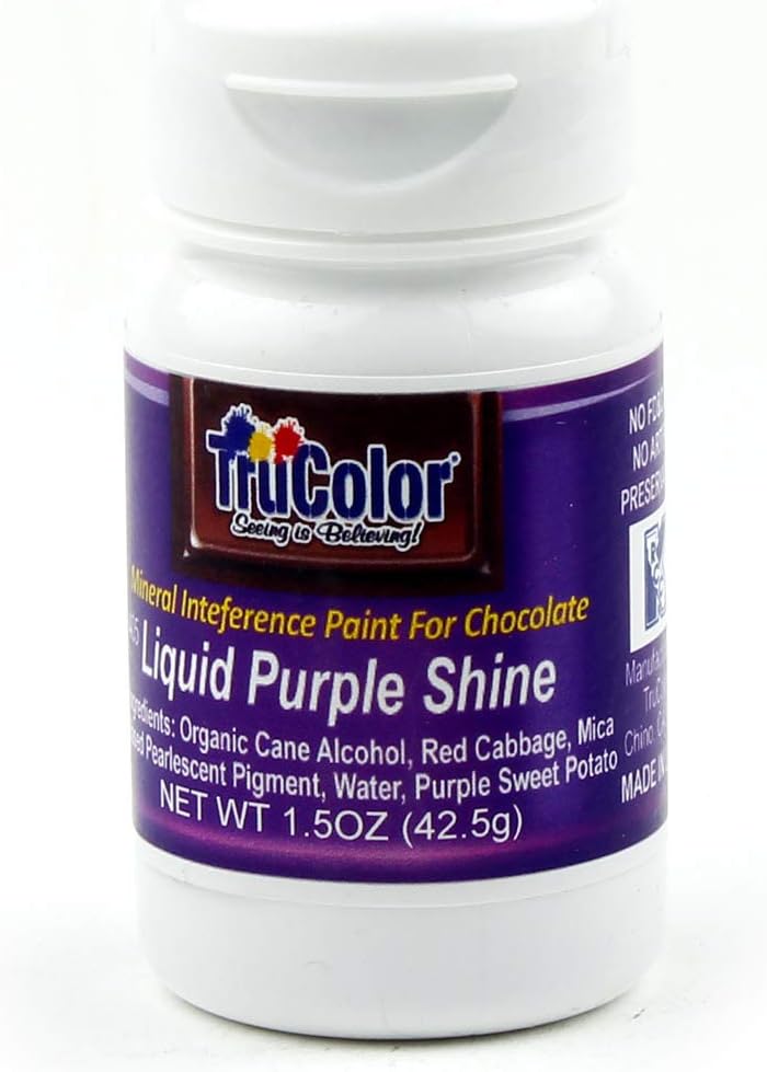 TruColor Liquid Shine 100-Percent-Natural Metallic Purple Food Color Paint 42.5 Grams
