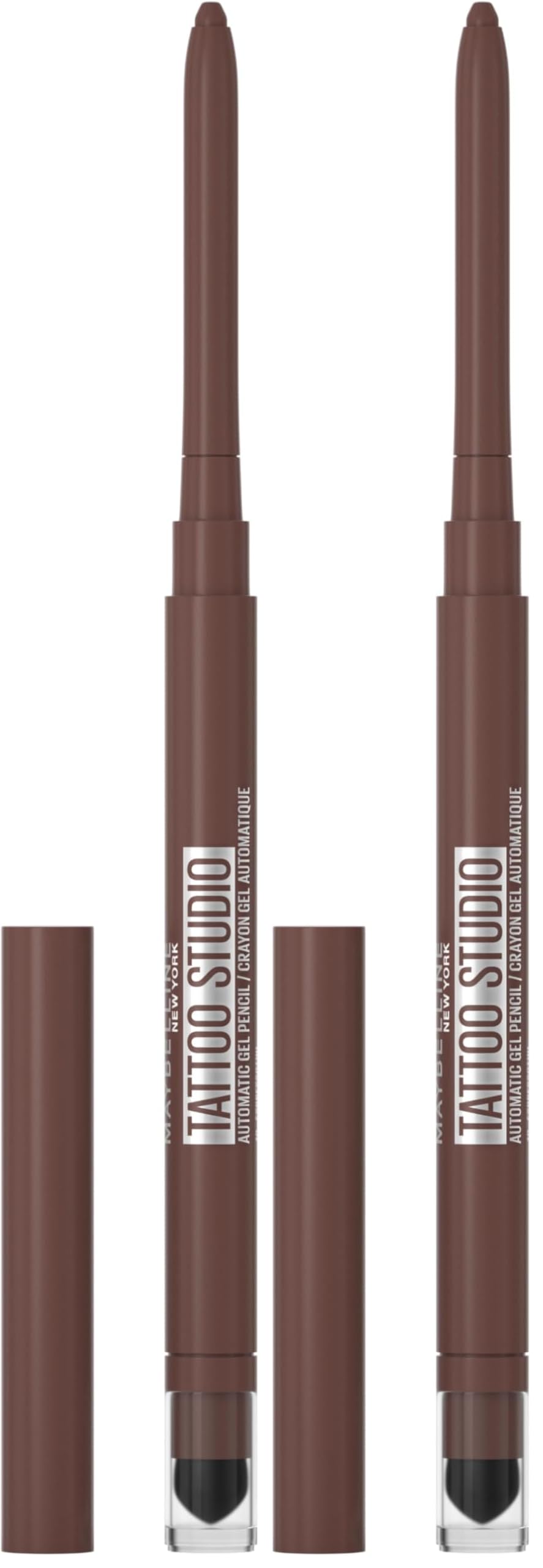 Maybelline Tattoo Liner Smokey Gel Pencil Eye Liner, Long Lasting, Fade-Proof & Waterproof Formula 40 Smokey Brown (Pack of 2)