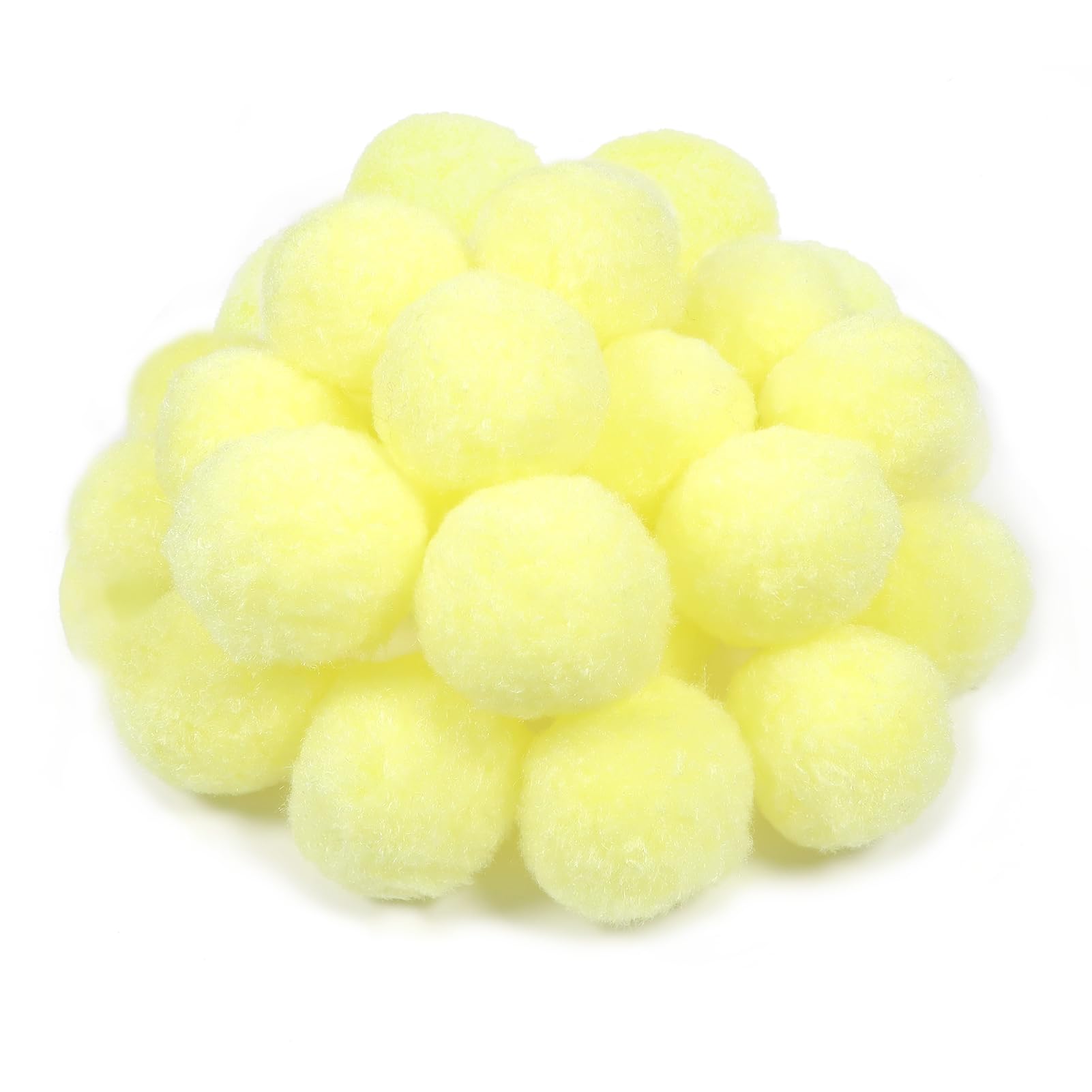 TOAOB 30pcs 5cm Large Pom Poms Balls Pale Yellow Fluffy Pompoms — image 1