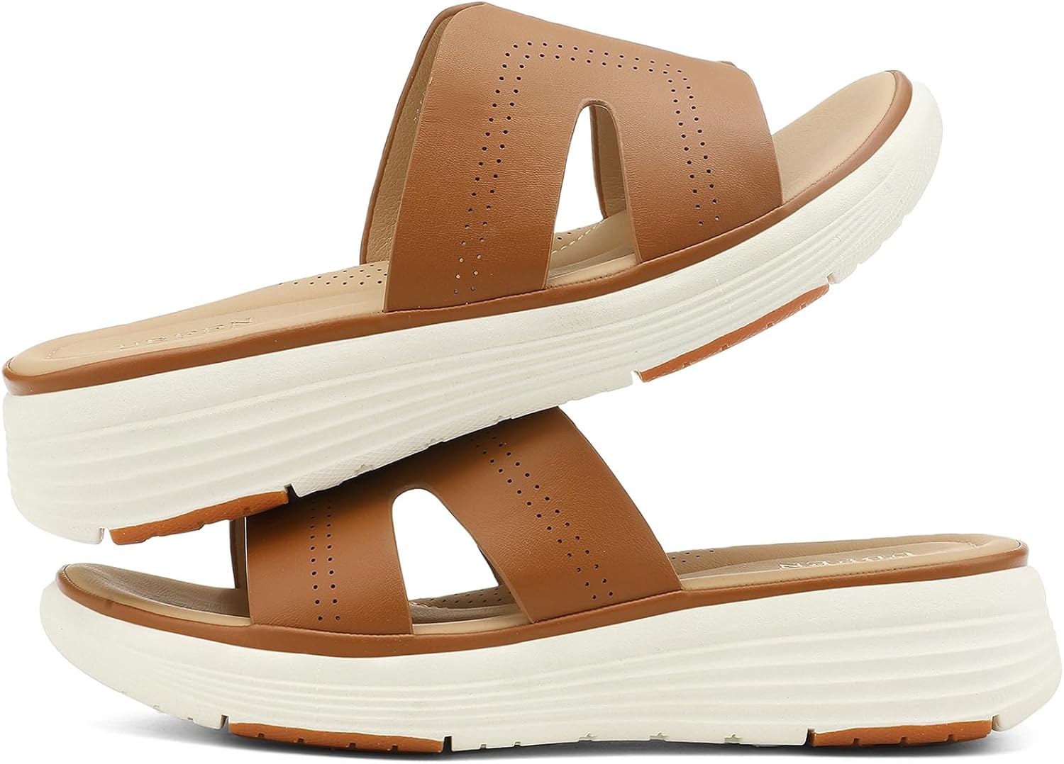 UBFEN Womens Platform Sandals Comfortable Walking Slide Soft Cushioning Footbed Casual Dressy Wedge Sandals - Image 6