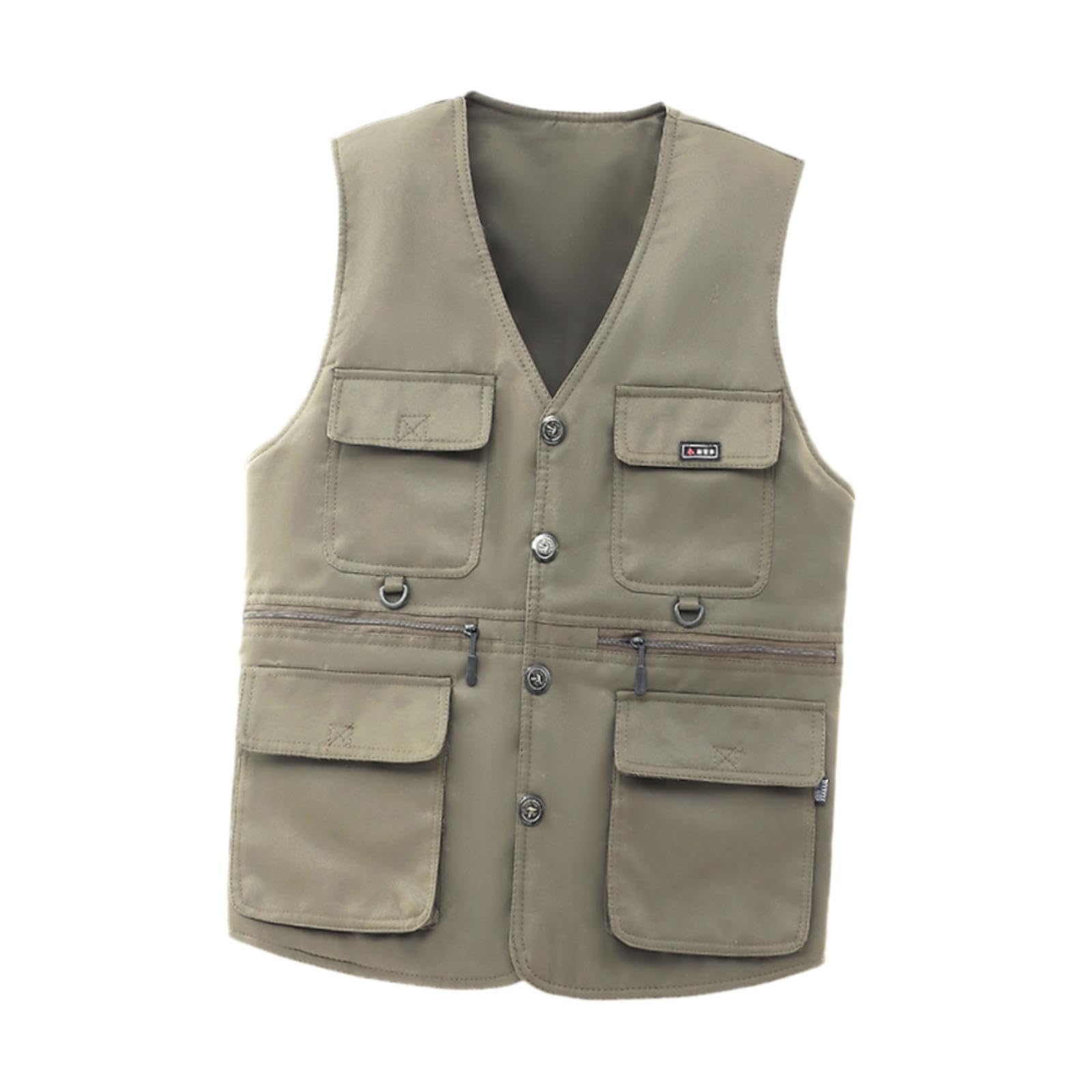 Merishopp Mens Vest Stylish with Multi Pockets Photography Vest for Hiking Work Casual Clothes Length 62cm | Clothing, Shoes & Accessories | Mens Clothing | Coats & Jackets-image-37