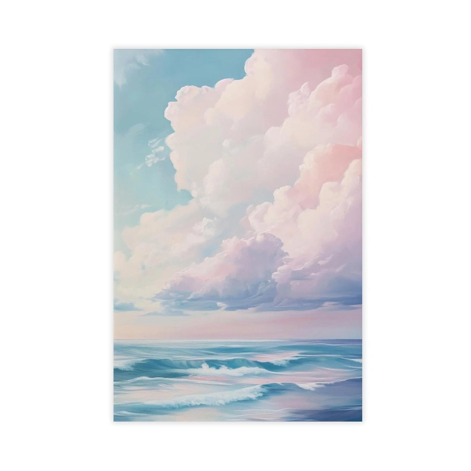 Bareronor Ocean Cloud Poster Canvas Poster Bedroom Decor Landscape Office Room Decor Gift 8" L X 12" W