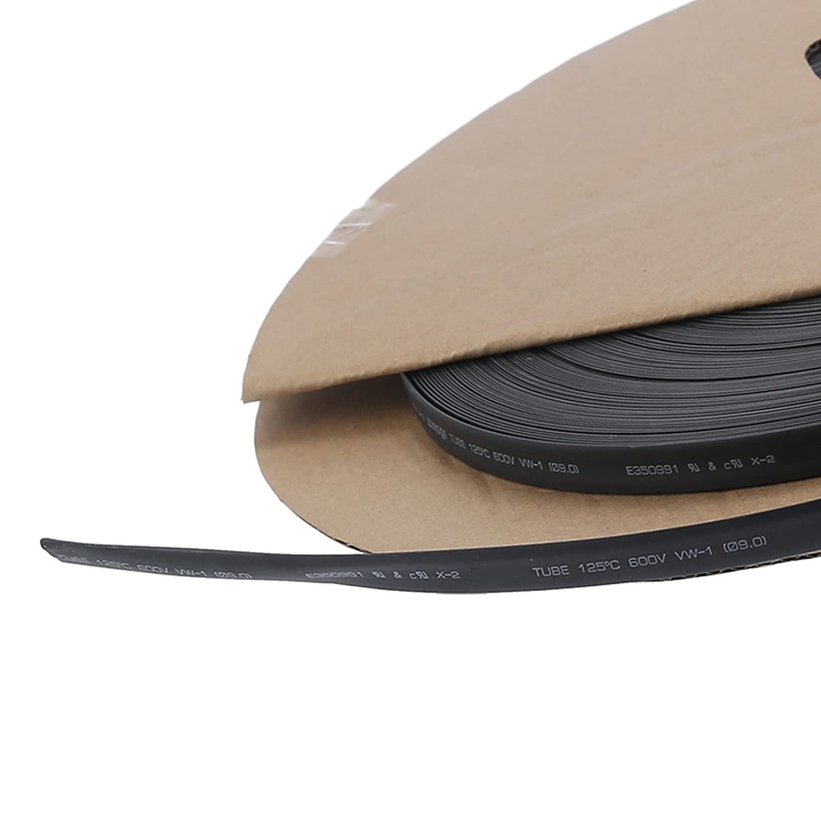 Guaina Termorestringente Poliolefina Guaina Termorestringente Nera 100 Metri ID 9,5 Mm con Isolamento Rivestito in Adesivo Sigillatura Impermeabile per Cablaggio Elettronico Cavi Domestici