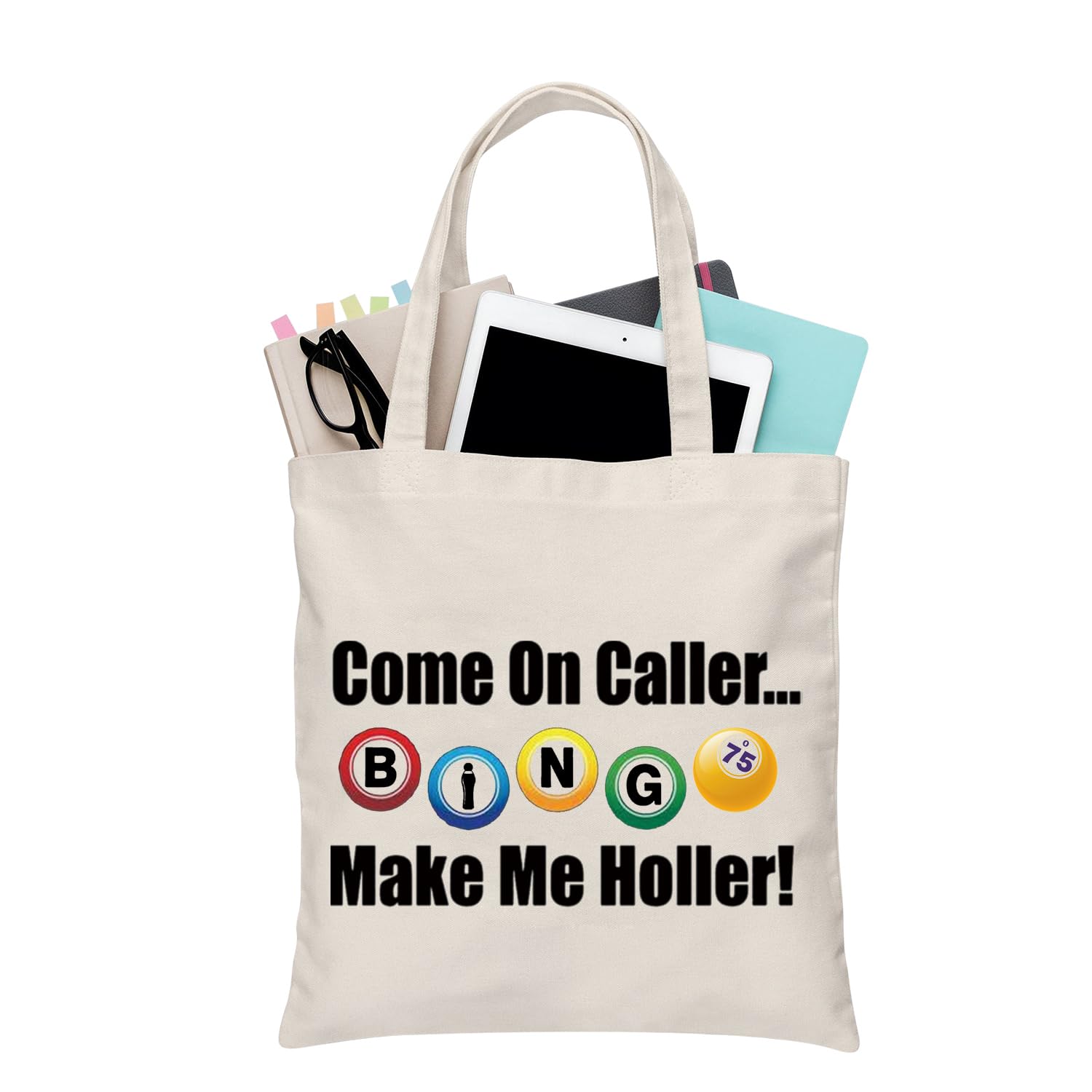 BDPWSS Bingo Tote Bag Bingo Lover Gift Bingo Gambler Shoulder Bag Come On Caller Make Me Holler Bingo