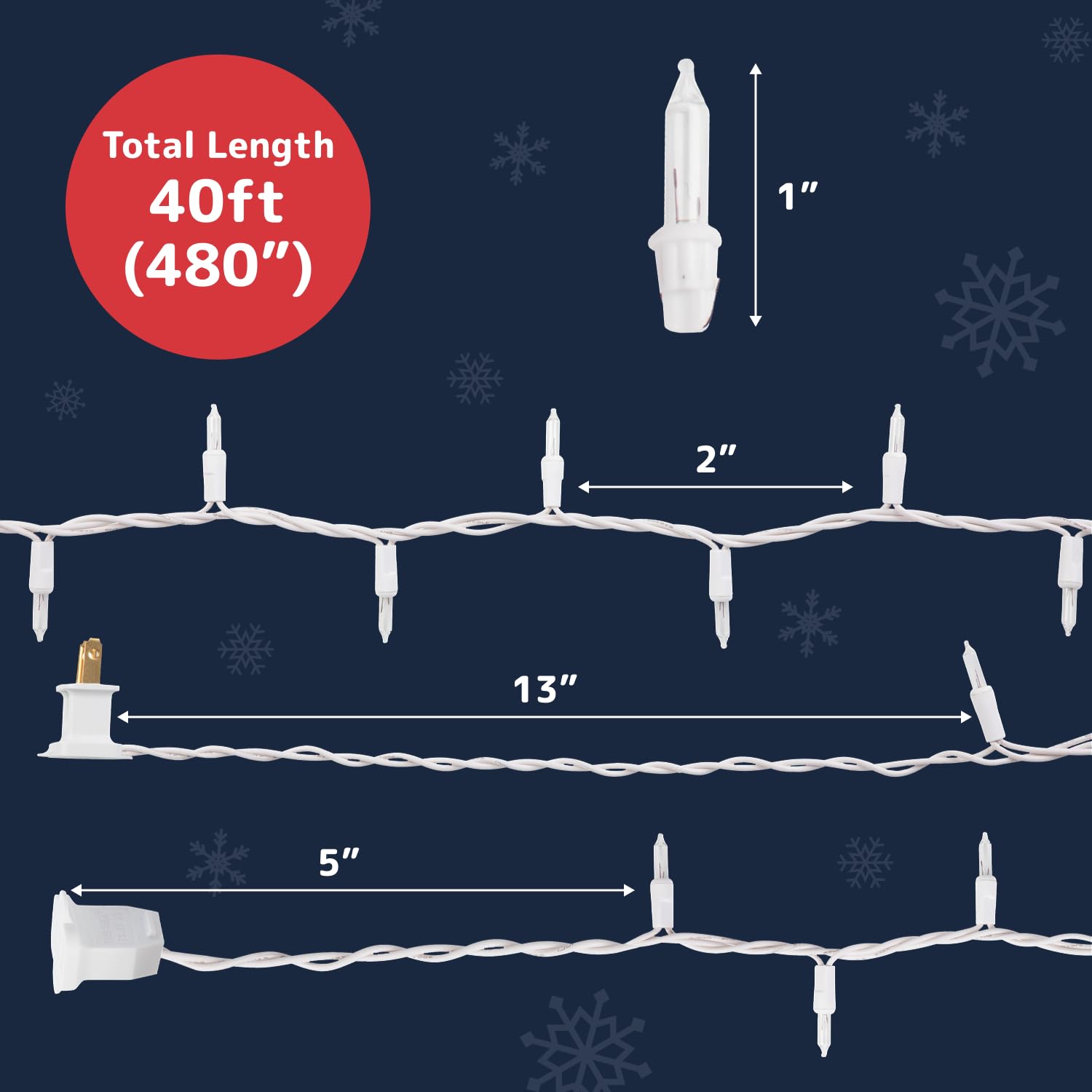 PREXTEX 200 Count Clear Christmas Lights - 40 ft Warm White Xmas Lights String Bulbs with White Wire for Indoor and Outdoor Holiday Decor, Trees and More