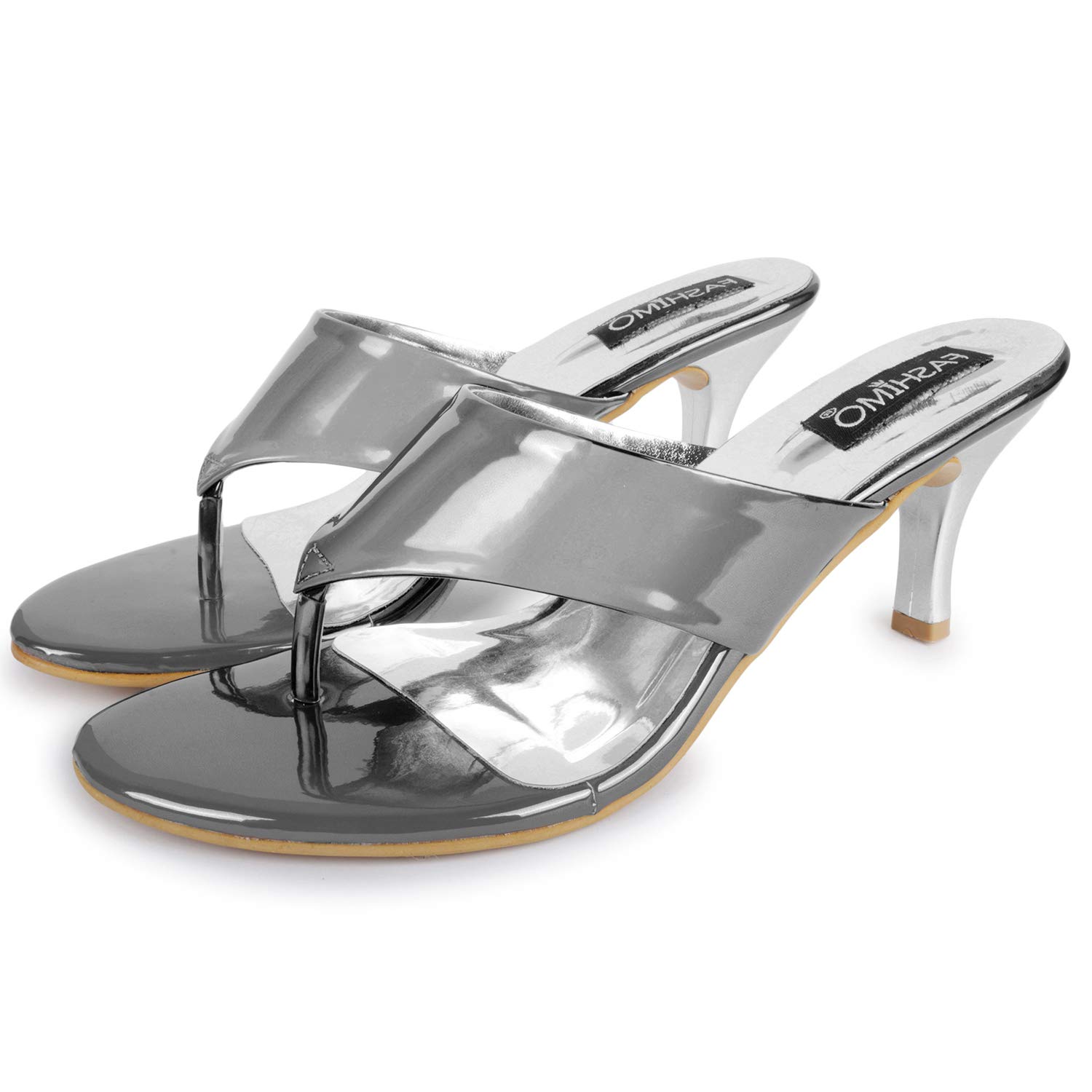 FASHIMO Womens Heels Slippers 503-silver-38 (B085TL5T3Q) Amazon Price History, Amazon Price Tracker