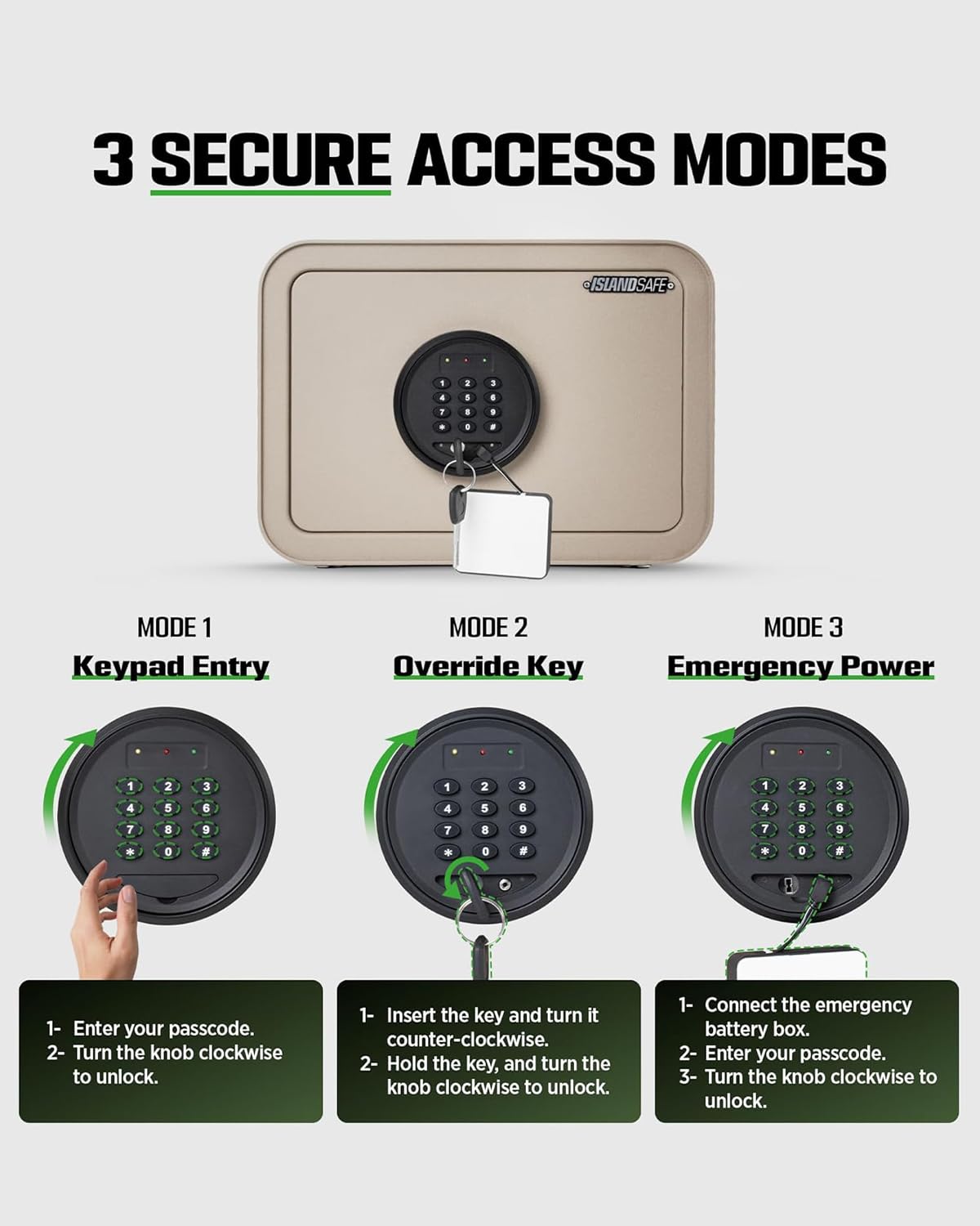 Amazon.co.jp: ISLANDSAFE 金庫 家庭用 小型 20.1L テンキー式 キー