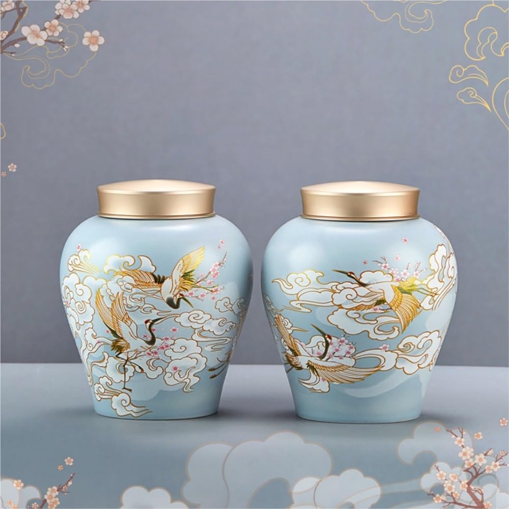 Pojemniki na herbatę i przechowywanie herbaty w dużych ilościach, słoik ceramiczny, słoik z zamknięciem, pusty słoik, zestaw pudełek prezentowych, kuchenne pojemniki na herbatę (podwójna puszka)