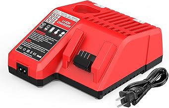 Powilling Rapid Charger Replacement for Milwaukee M-12 M-18 Lithium Ion Battery 48-59-1812 48-11-2420 48-11-1815 48-11-1840 48-11-1841 48-11-1850
