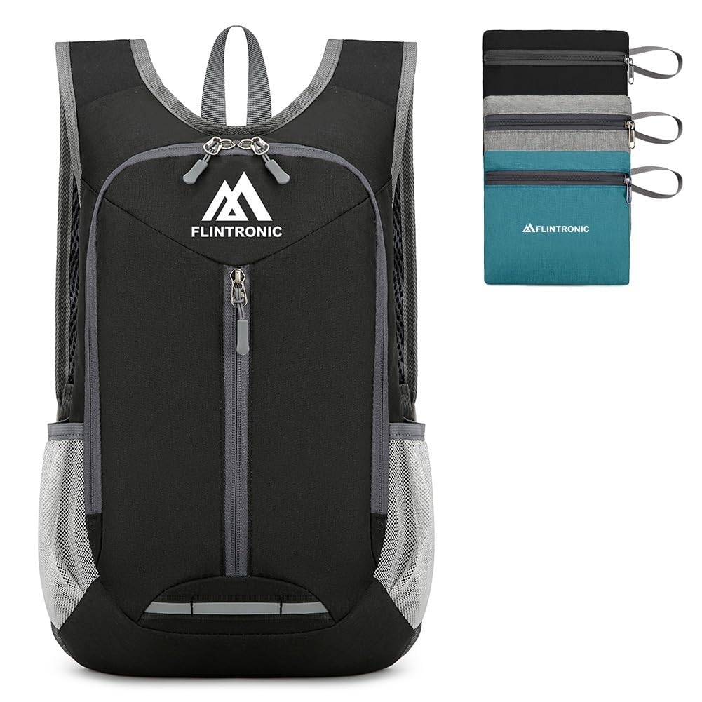 flintronic Faltbarer Rucksack, 16L Kleiner Wanderrucksack, Ultraleicht Wanderrucksack, Wasserfest Reiserucksack, Packbare Backpack, Damen Herren Daypack, für Camping Klettern/Outdoor Wandern