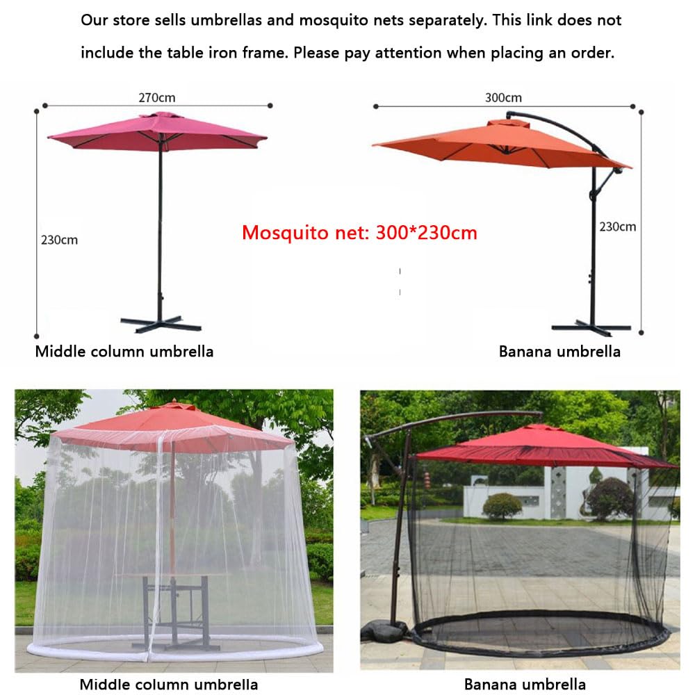 Moskitiera ogrodowa, Pokrowiec na siateczkę parasol zewnętrzny, biały, 300x230cm