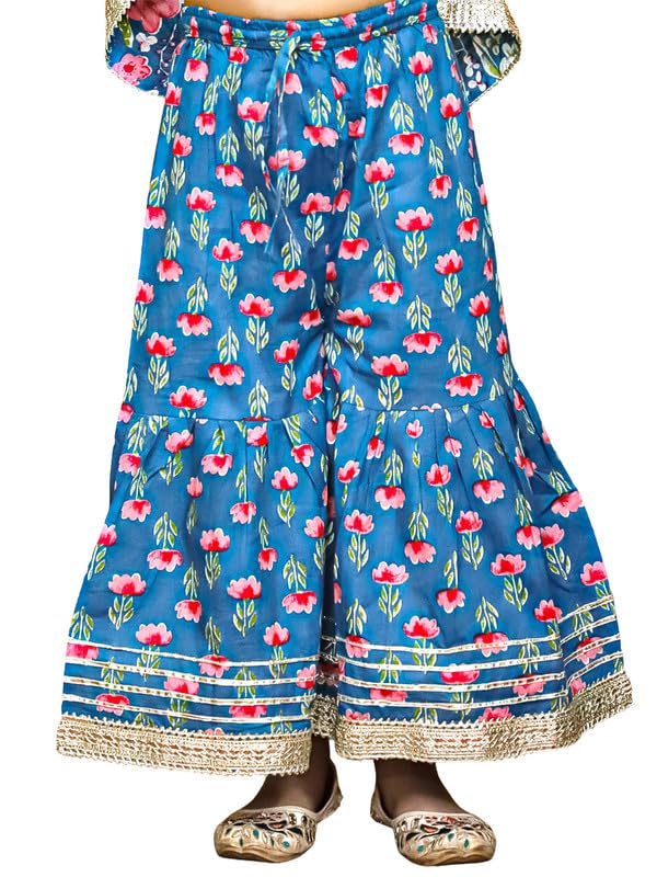 Image of LITTLE GINNIE Girls Kurta Sharara Set | Traditional Ethnic Wear for Kids
