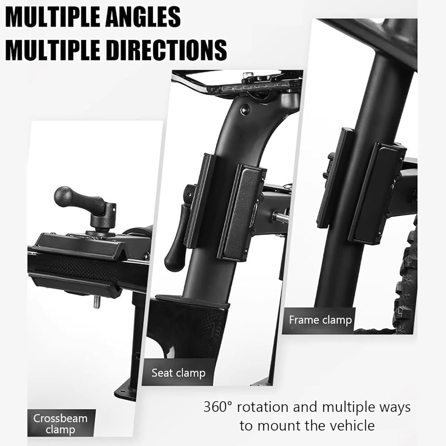 Soporte de reparación de bicicletas montado en la pared con abrazadera