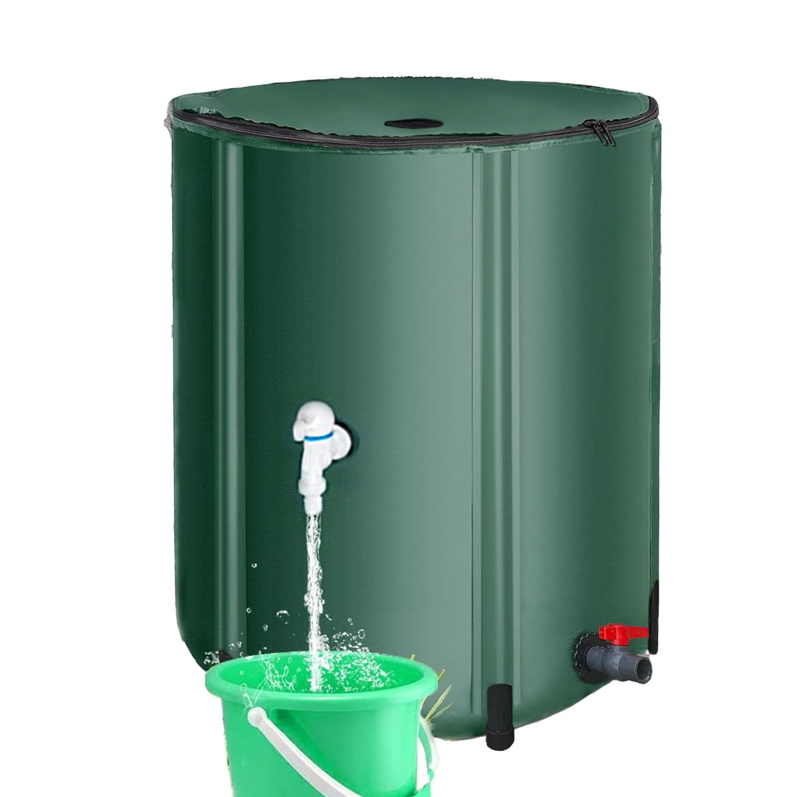 Sistema de recolección de agua de lluvia, tanque de almacenamiento de agua portátil, tanque de agua plegable para exteriores con grifo para riego de jardín