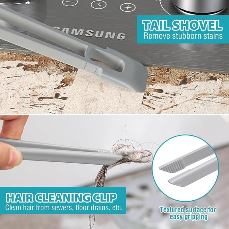 Image of Zapsol Multi-Function Bathroom Cleaning Brush with Hard Bristles | Mini Gap Cleaning Brush | 2-in-1 Floor Scrubber & Rotating Crevice Grout Cleaner (Pack of 2)