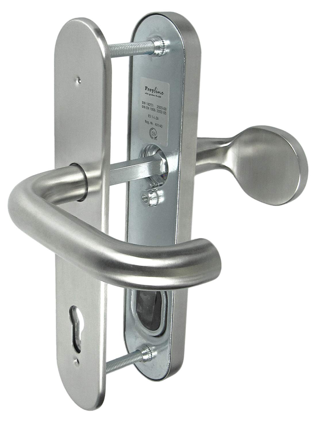Edelstahl Wohnungstür Schutzbeschlag 1586 U-Form WE-72mm ES1 mit ZA Türdrücker