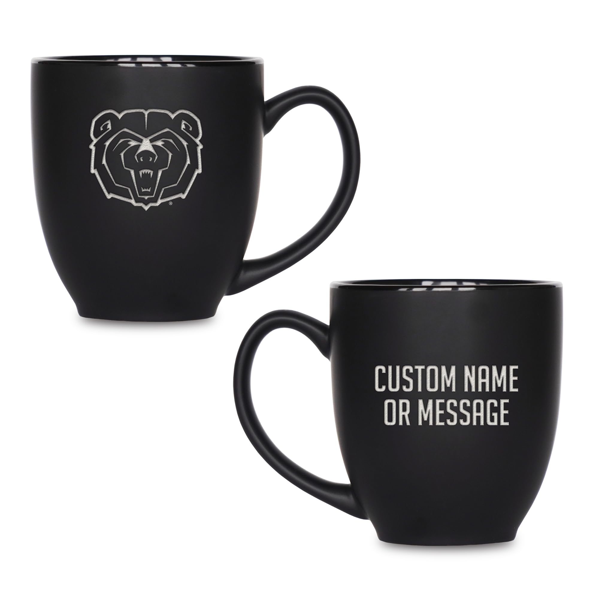 Rico Industries NCAA Primary 15-Oz Personalized Matte Black Bistro Mug - for Hot or Cold Drinks