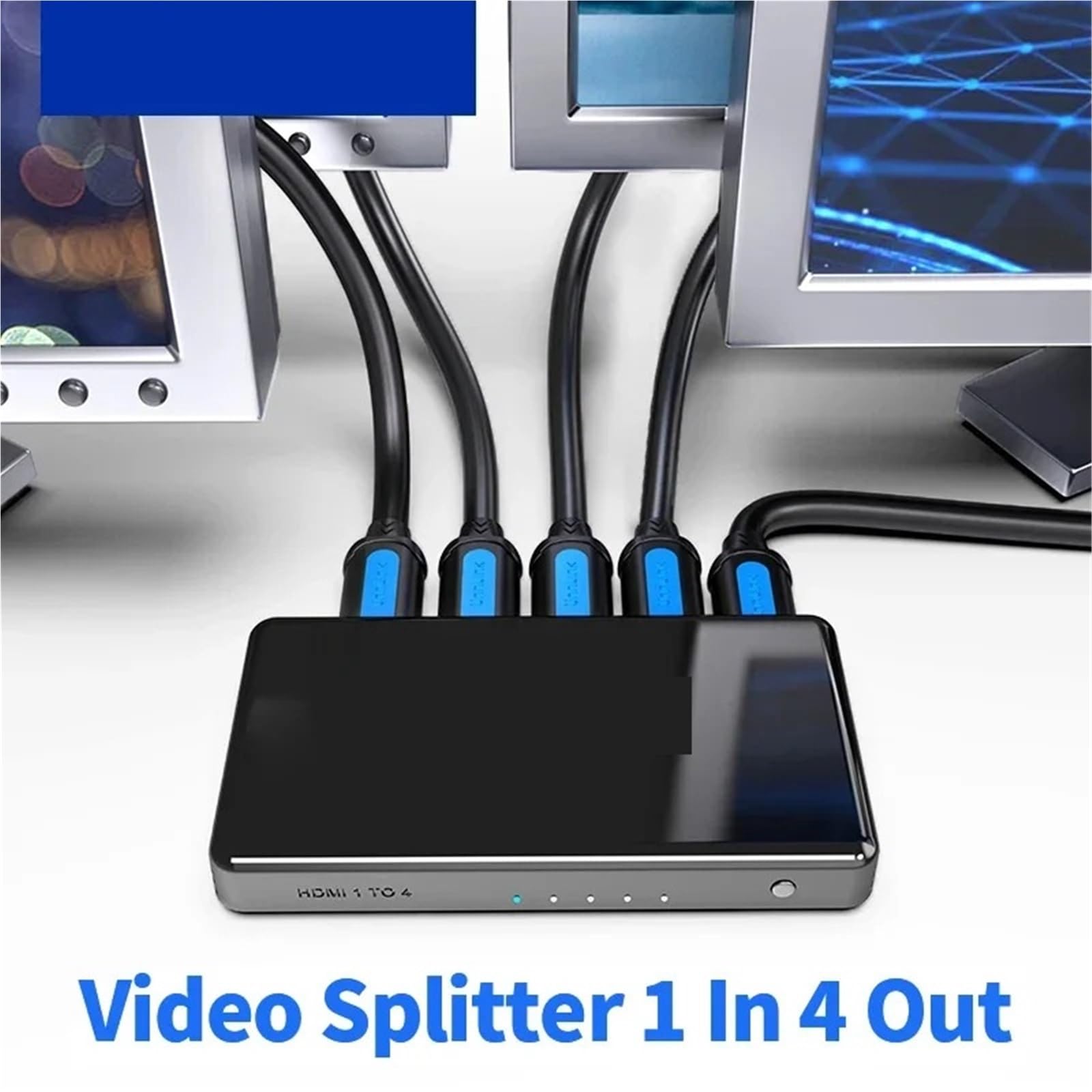 Unnlink - Splitter HDMI 1X4 UHD 4K 30Hz FHD1080P 60Hz 1 ingresso 4 out per Smart TV LED MI Box proiettore monitor ps4 (1 ingresso e 2 out)
