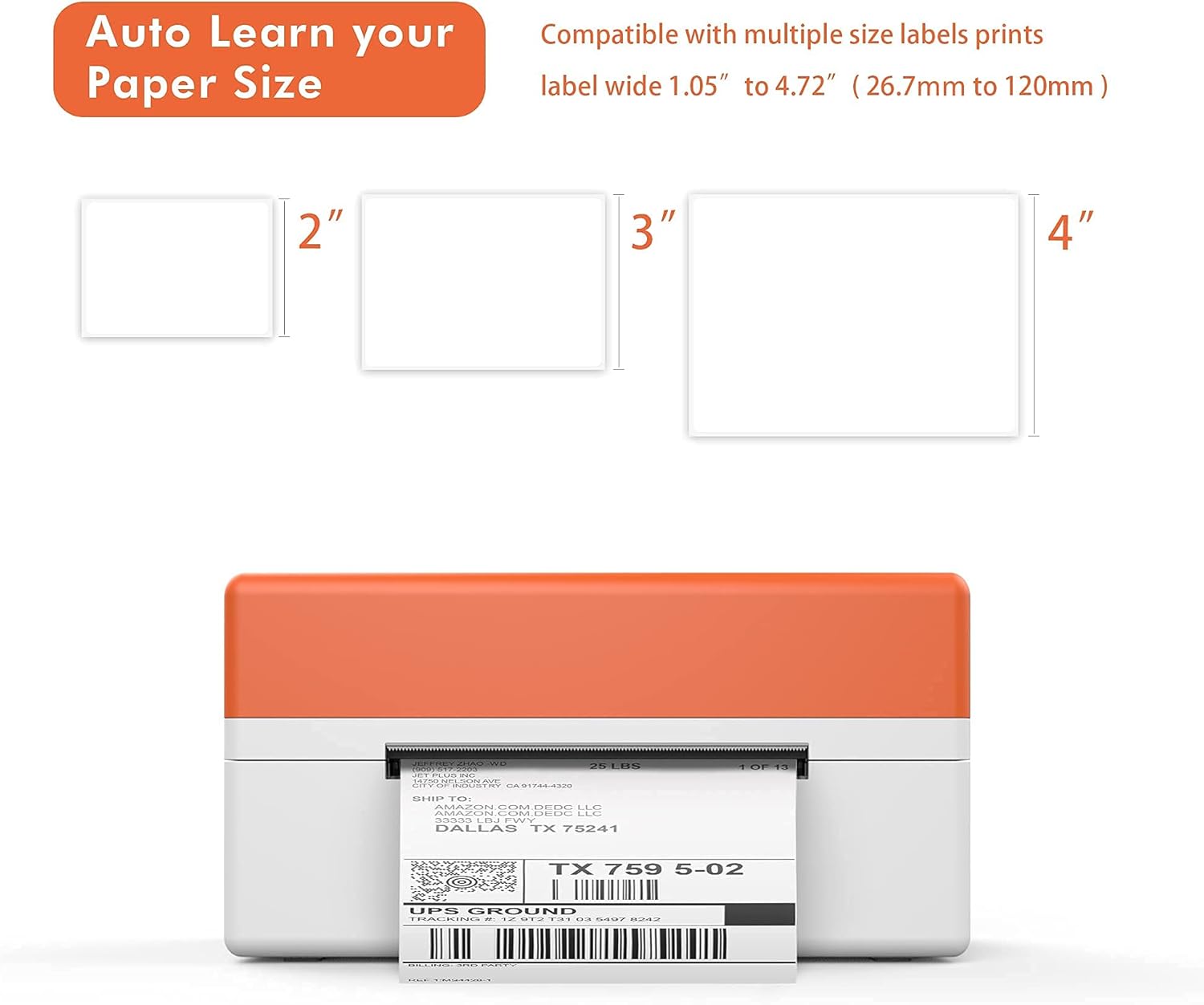 K Comer Thermal Shipping Label Printers 150mm/s Desktop 4x6 Commercial