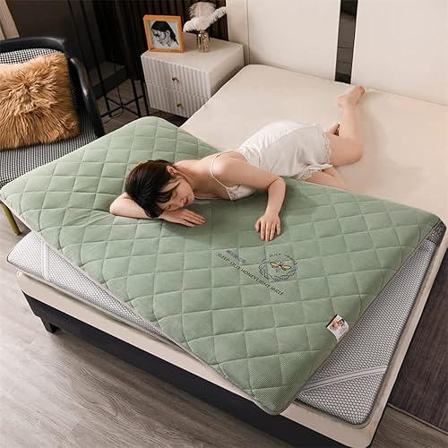 Miniatura 9 de KKCD Colchón de invitados enrollable japonés antideslizante colchoneta plegable tapete de tatami cálido y suave para invierno para adultos colchón