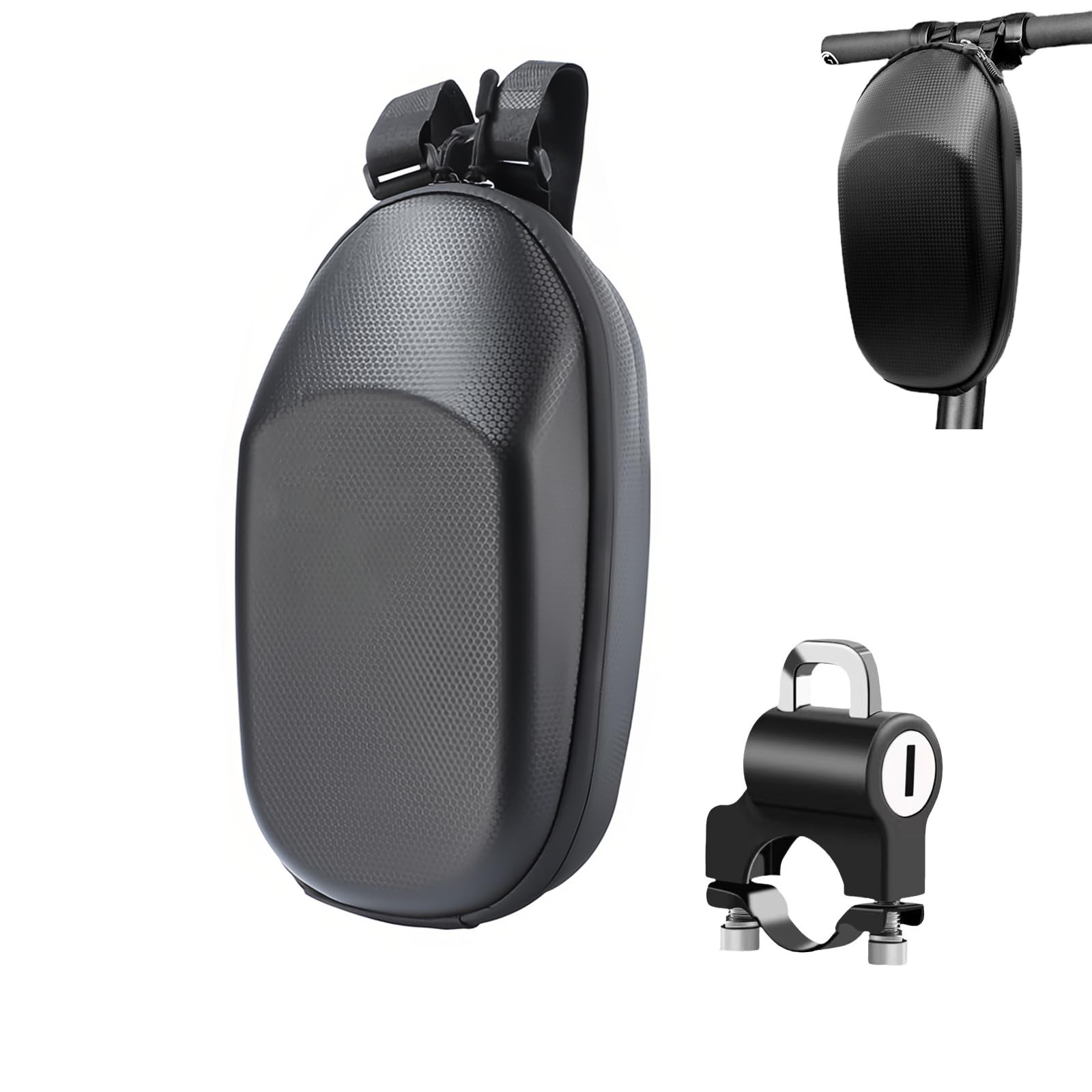 E-Scooter, borsa per monopattino, borsa impermeabile per monopattino, borsa frontale con custodia rigida PU, 3 l, chiusura rapida, per una varietà di scooter elettrici e biciclette