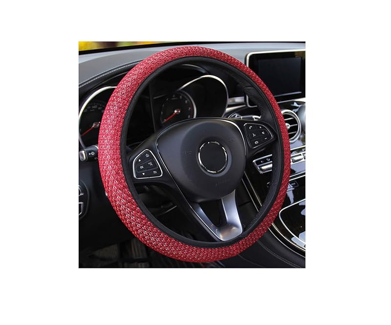 Capa para volante Moly Magnolia em microfibra, vermelha, 38,1 cm (15 pol.)